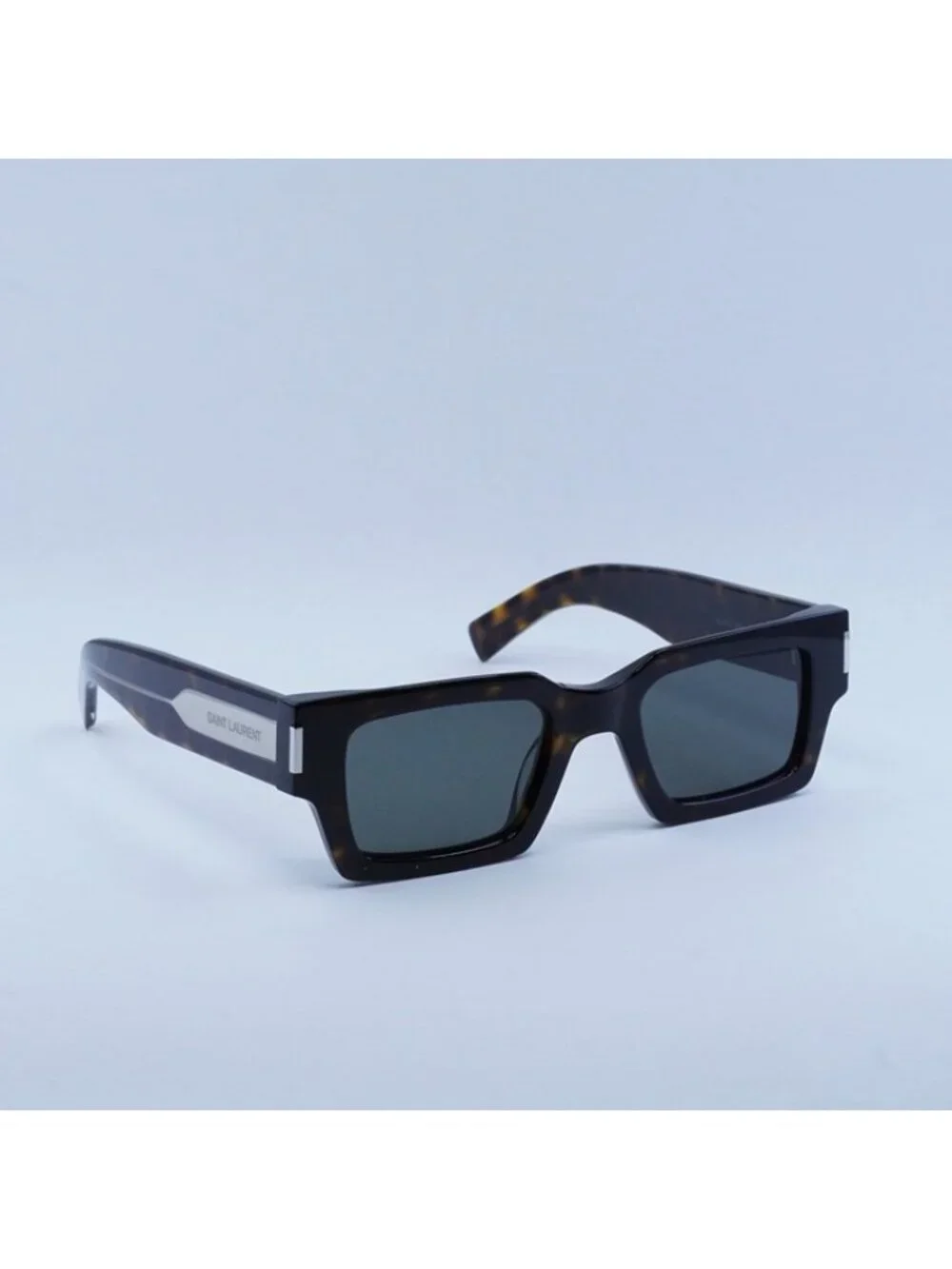 Saint Laurent SL572 002 Sunglasses Havana Square Frame, Grey Lenses